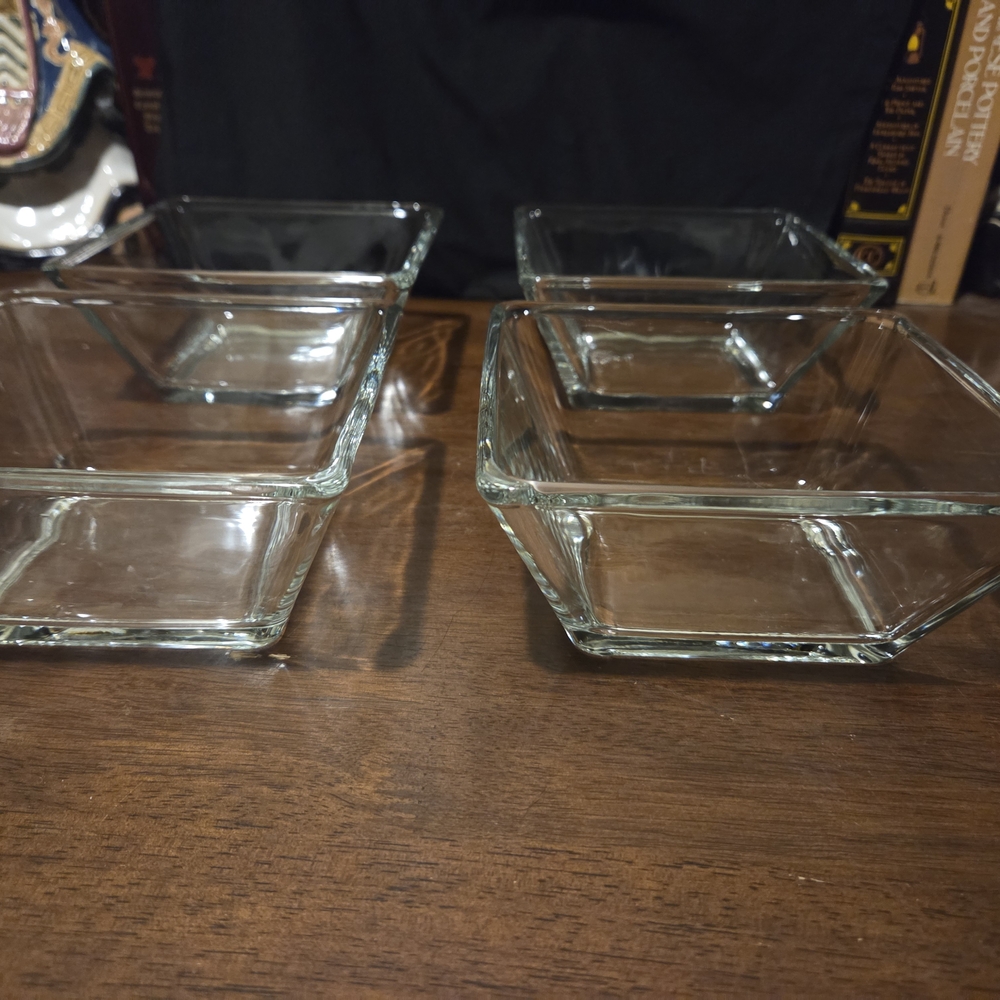 Libbey Clear Glass Square Bowl Set - Picture 4 of 7